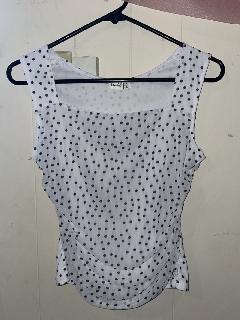 White Polka Dot Sleeveless Top